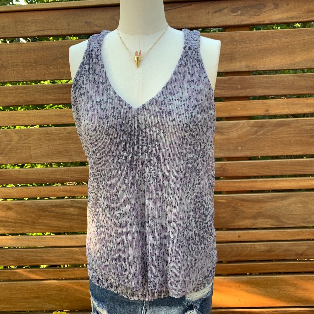 Anthropologie V-neck Tank w Ruching Details